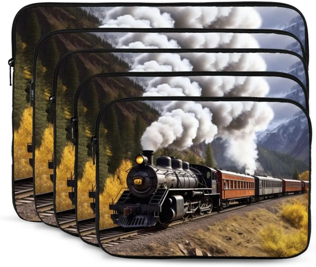 Steam Locomotive Train Laptop Sleeve 12 inch Shockproof Protective Computer Carrying Cover Water Resistant Computer Bag Laptop Case Briefcase Handbags Portable Laptop Bag Gifts for Men Women