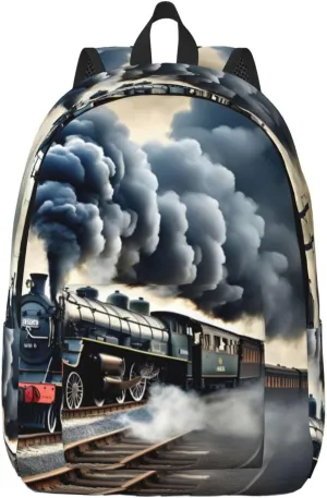 Steam Train Clouds print Duffel Bag, Lightweight Duffel Bag, Casual Backpack, 17.7 x 6.3 x 12.2 inches