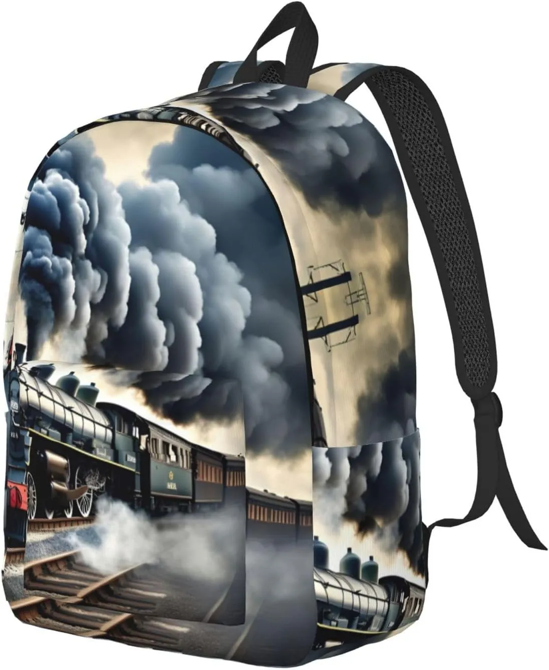Steam Train Clouds print Duffel Bag, Lightweight Duffel Bag, Casual Backpack, 17.7 x 6.3 x 12.2 inches