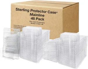Sterling Protector Case Model 17201 Mainline 48 Pack for Hot Wheels & Matchbox Diecast, Fits Card Size 6.5 x 4.25 inches Durable Acid-Free Clear Storage Clamshell