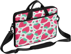 Strawberry Laptop Bag for Women Men 13-15 Inch Computer Briefcase Bag Lightweight Notebook Shoulder Messenger Bag