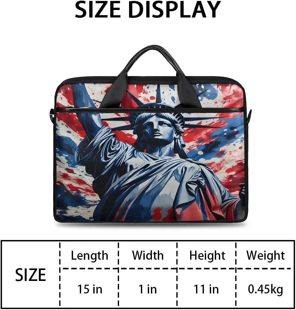 Stripes Flag Stars 15 Inch Laptop Bag Laptop Shoulder Bag Computer Cases for Laptops or Tablets