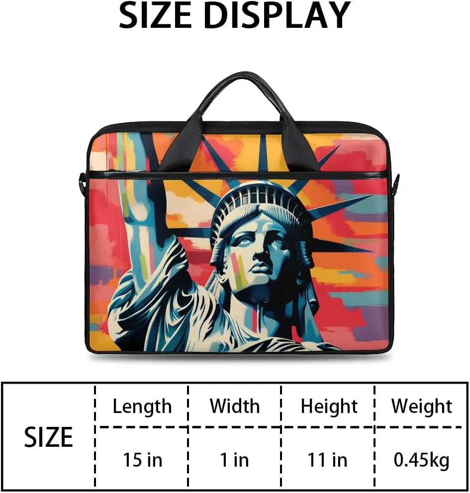 Stripes Flag Stars 15 Inch Laptop Bag Laptop Shoulder Bag Computer Cases for Laptops or Tablets