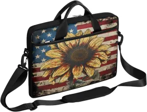 Stripes Flag Stars 15 Inch Laptop Bag Laptop Shoulder Bag Computer Cases for Laptops or Tablets