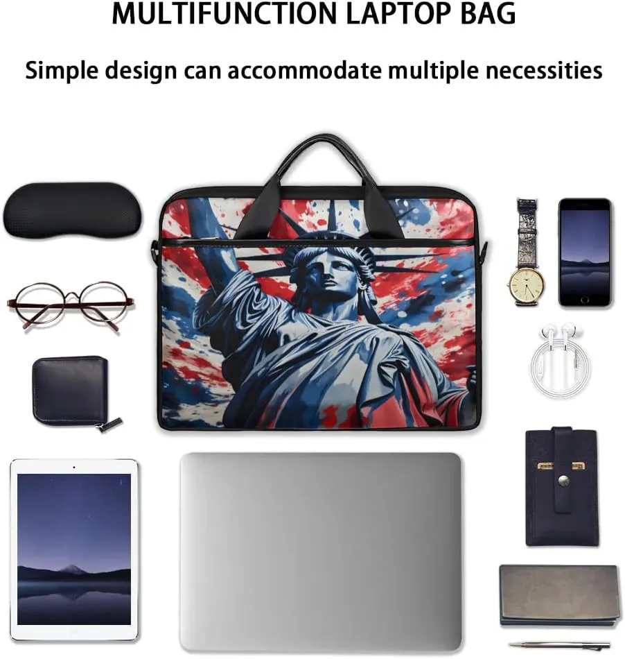 Stripes Flag Stars 15 Inch Laptop Bag Laptop Shoulder Bag Computer Cases for Laptops or Tablets