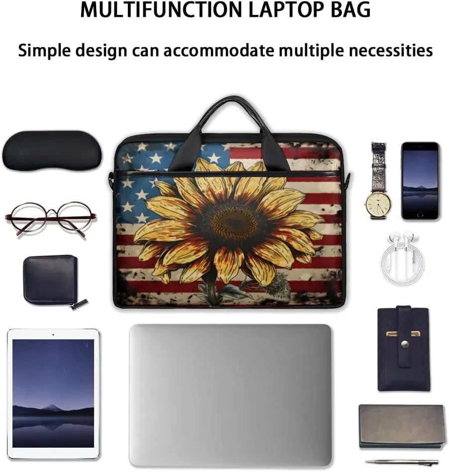 Stripes Flag Stars 15 Inch Laptop Bag Laptop Shoulder Bag Computer Cases for Laptops or Tablets