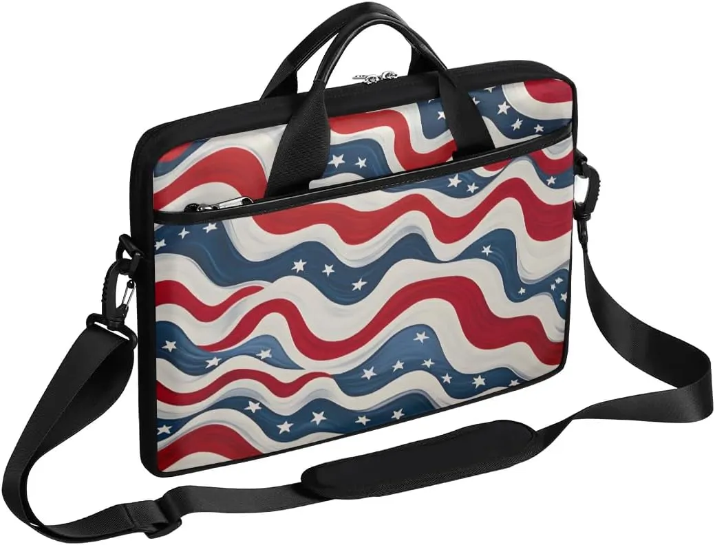 Stripes Flag Stars 15 Inch Laptop Bag Laptop Shoulder Bag Computer Cases for Laptops or Tablets