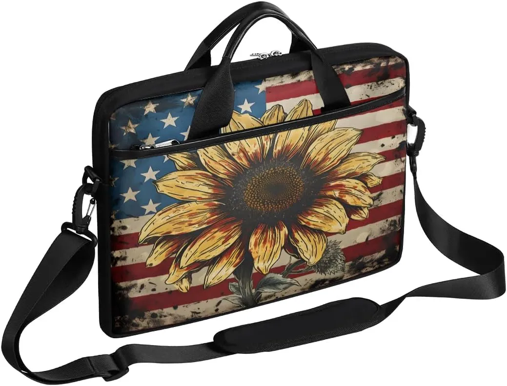 Stripes Flag Stars 15 Inch Laptop Bag Laptop Shoulder Bag Computer Cases for Laptops or Tablets