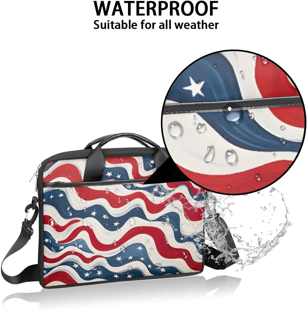 Stripes Flag Stars 15 Inch Laptop Bag Laptop Shoulder Bag Computer Cases for Laptops or Tablets