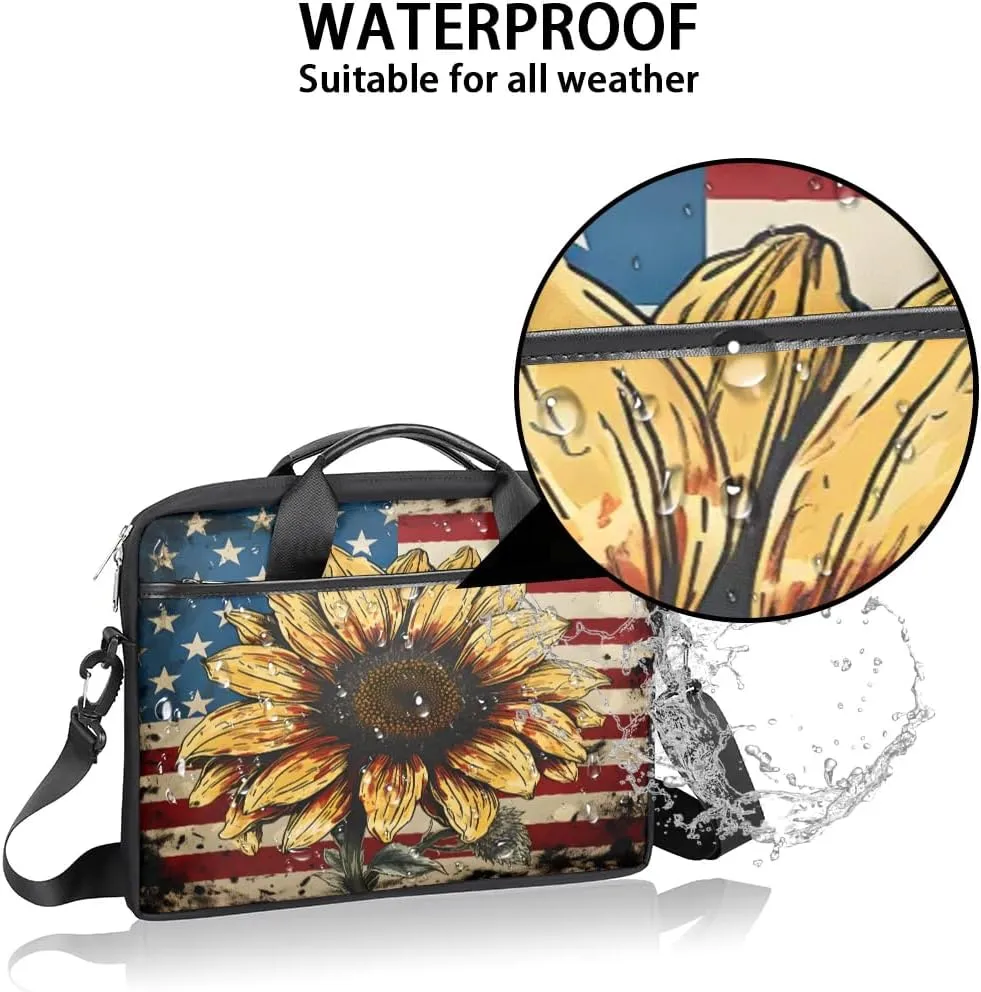 Stripes Flag Stars 15 Inch Laptop Bag Laptop Shoulder Bag Computer Cases for Laptops or Tablets