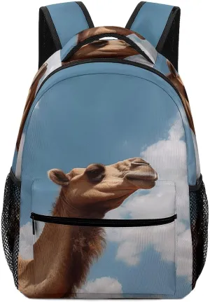 Stylish Backpack, Camel Looking Up at The Sky Print Durable Backpack Travel Backpack Hiking Backpack Ergonomic Backpack Comfortable Backpack