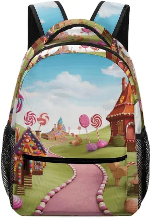 Stylish Backpack, Candy Land Print Durable Backpack Travel Backpack Hiking Backpack Ergonomic Backpack Comfortable Backpack, Style