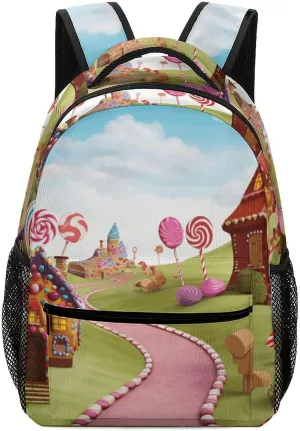 Stylish Backpack, Candy Land Print Durable Backpack Travel Backpack Hiking Backpack Ergonomic Backpack Comfortable Backpack, Style