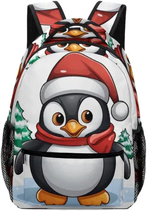 Stylish Backpack, Christmas Penguin Print Durable Backpack Travel Backpack Hiking Backpack Ergonomic Backpack Comfortable Backpack