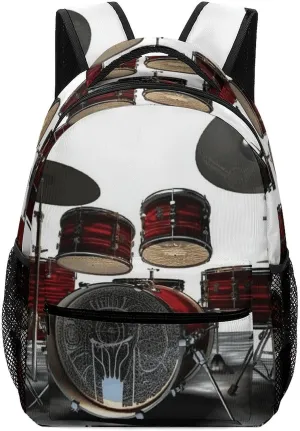 Stylish Backpack, Cool Drum Set Print Durable Backpack Travel Backpack Hiking Backpack Ergonomic Backpack Comfortable Backpack, Style