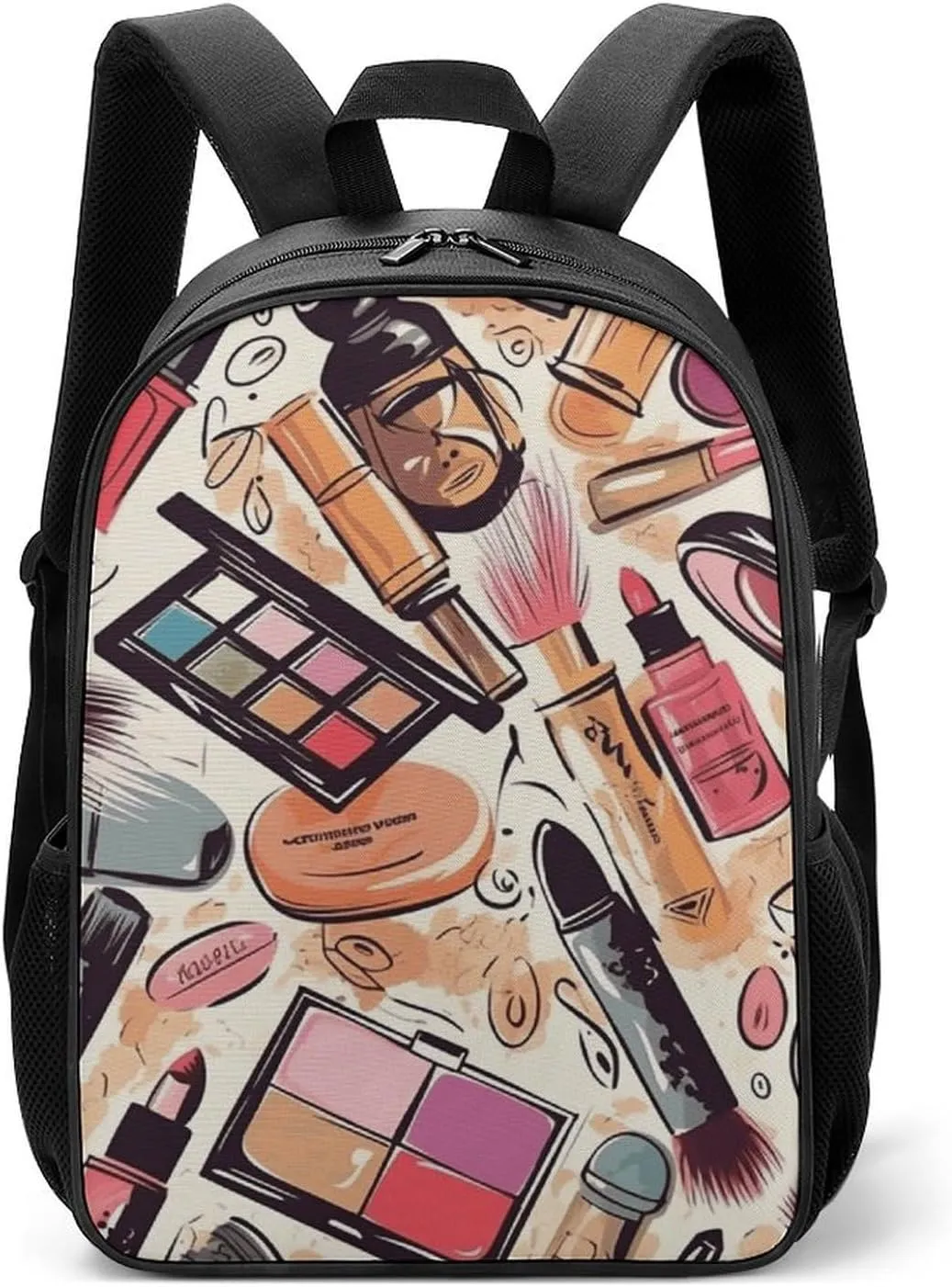 Stylish Backpack, Cosmetic And Makeup Theme Pattern Print Durable Backpack Travel Backpack Hiking Backpack Ergonomic Backpack Comfortable Backpack