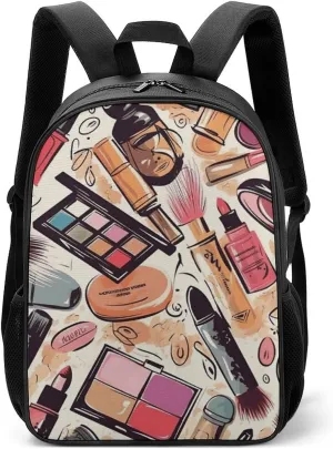 Stylish Backpack, Cosmetic And Makeup Theme Pattern Print Durable Backpack Travel Backpack Hiking Backpack Ergonomic Backpack Comfortable Backpack