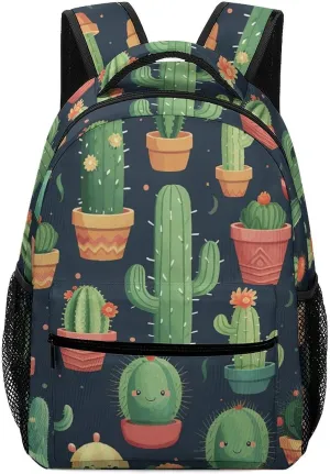 Stylish Backpack, Cute Cactus Seamless Illustration Print Durable Backpack Travel Backpack Hiking Backpack Ergonomic Backpack Comfortable Backpack