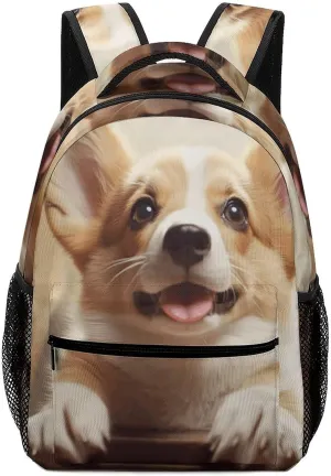 Stylish Backpack, Cute Corgi Print Durable Backpack Travel Backpack Hiking Backpack Ergonomic Backpack Comfortable Backpack, Style