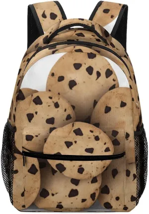 Stylish Backpack, Food Chocolate Chip Biscuits Print Durable Backpack Travel Backpack Hiking Backpack Ergonomic Backpack Comfortable Backpack, Style