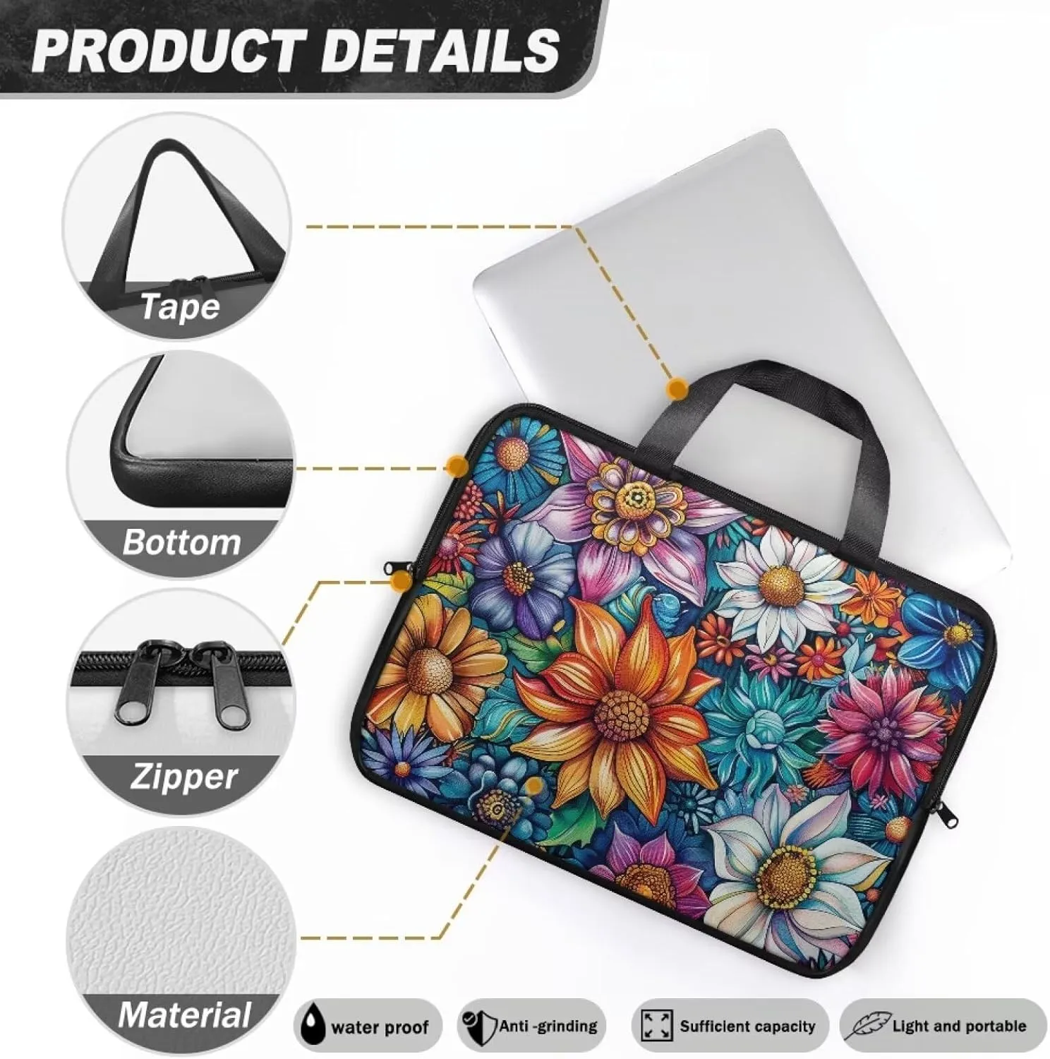 Stylish Laptop Bag,Laptop Tote Bag for 15In 15.6In 17In 17.3In Laptop,Laptop Carrying Case