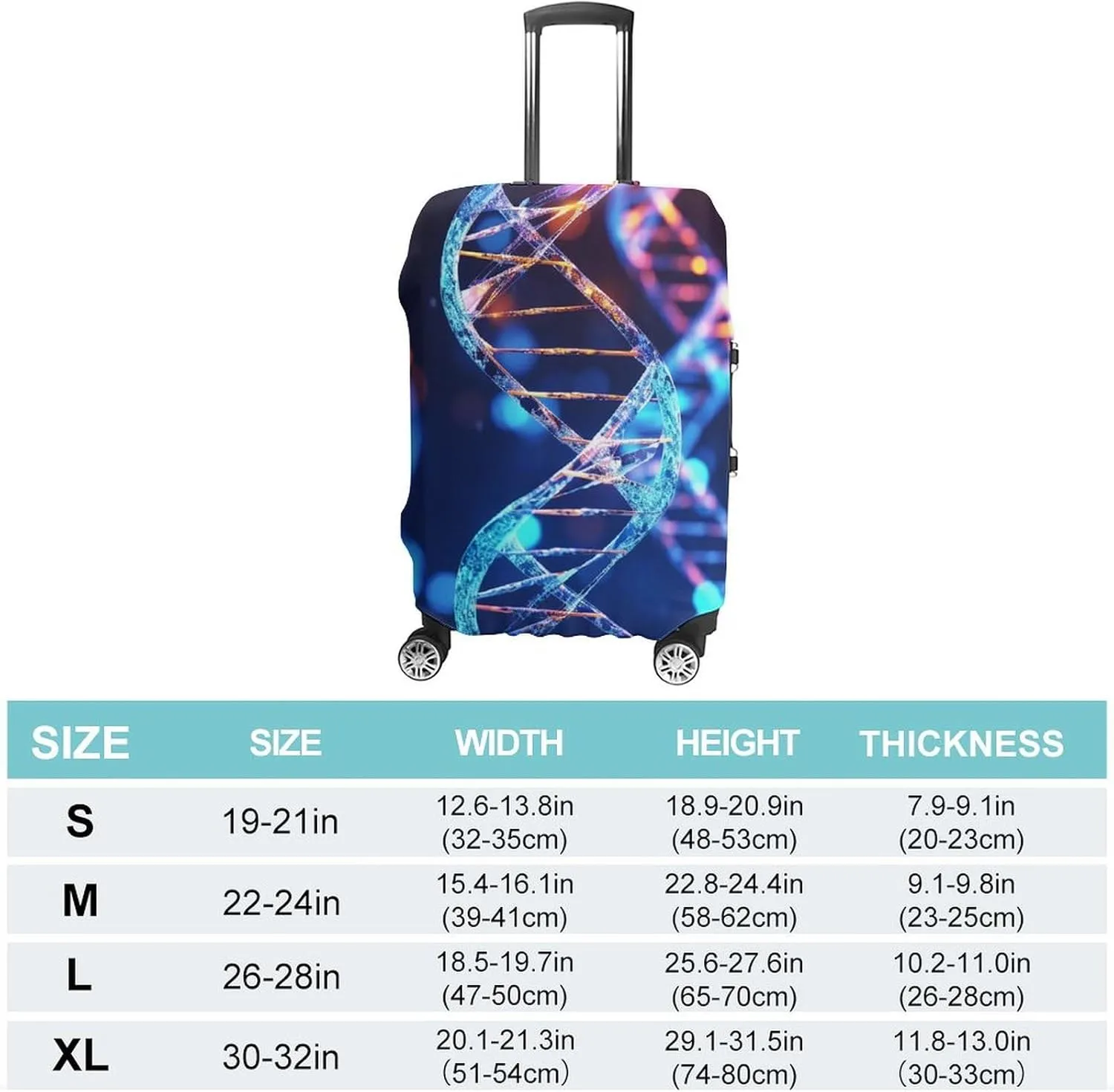 Suitcase Covers for Luggage DNA Genetic Helix Fashion Luggage Cover Washable Protector Waterproof Suitcase Cover Anti-scratch Travel Suitcases Covers Case for 19-32 Inch Luggages M