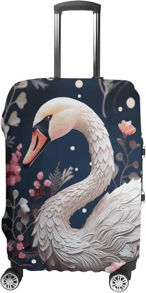 Suitcase Covers for Luggage Floral Swan Fashion Luggage Cover Washable Protector Waterproof Suitcase Cover Anti-scratch Travel Suitcases Covers Case for 19-32 Inch Luggages L