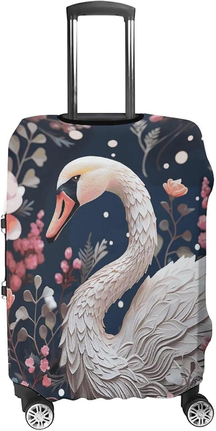 Suitcase Covers for Luggage Floral Swan Fashion Luggage Cover Washable Protector Waterproof Suitcase Cover Anti-scratch Travel Suitcases Covers Case for 19-32 Inch Luggages L