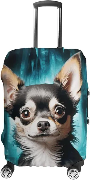 Suitcase Covers for Luggage Gem Cave Chihuahua Fashion Luggage Cover Washable Protector Waterproof Suitcase Cover Anti-scratch Travel Suitcases Covers Case for 19-32 Inch Luggages XL