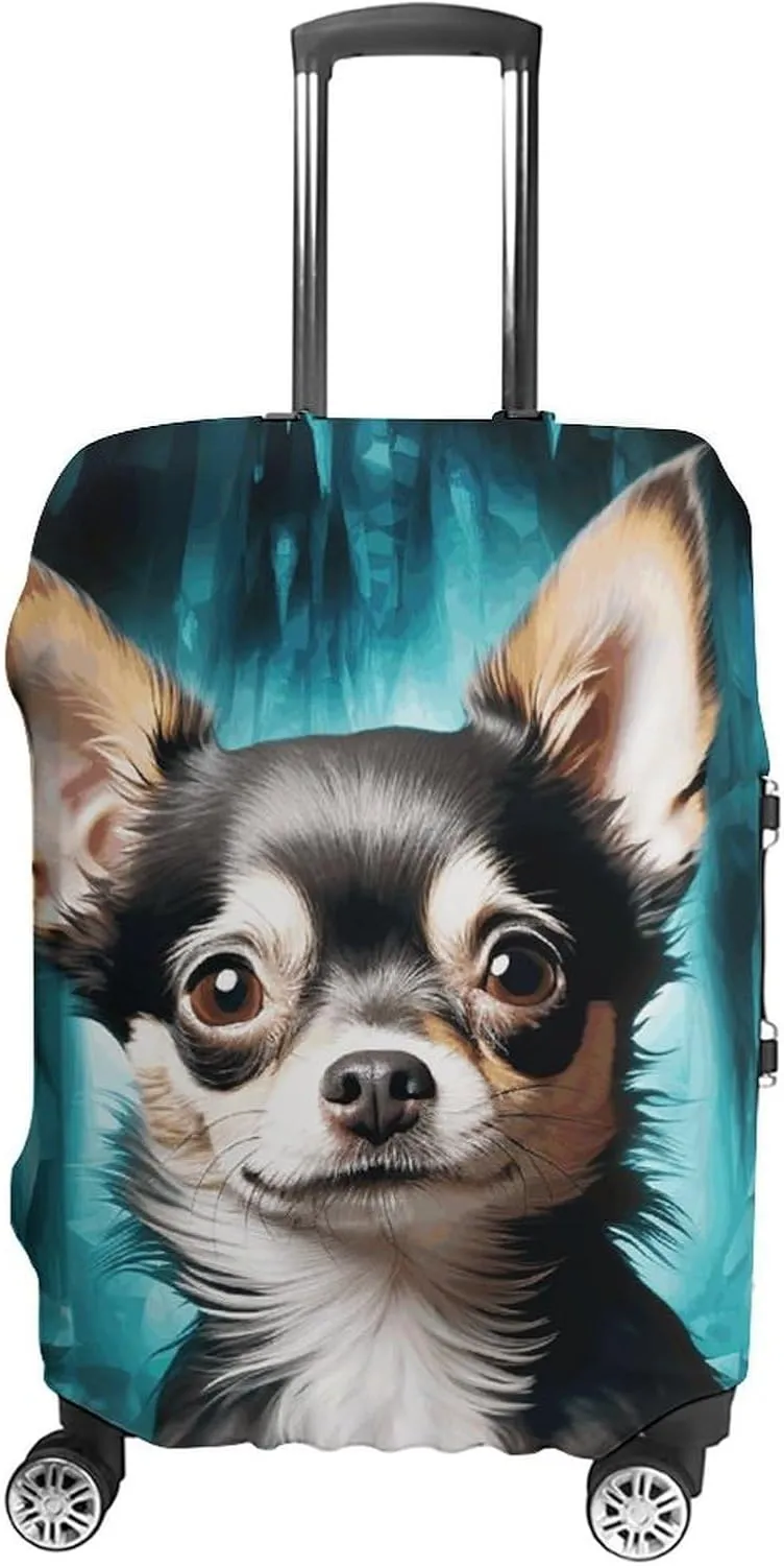Suitcase Covers for Luggage Gem Cave Chihuahua Fashion Luggage Cover Washable Protector Waterproof Suitcase Cover Anti-scratch Travel Suitcases Covers Case for 19-32 Inch Luggages XL