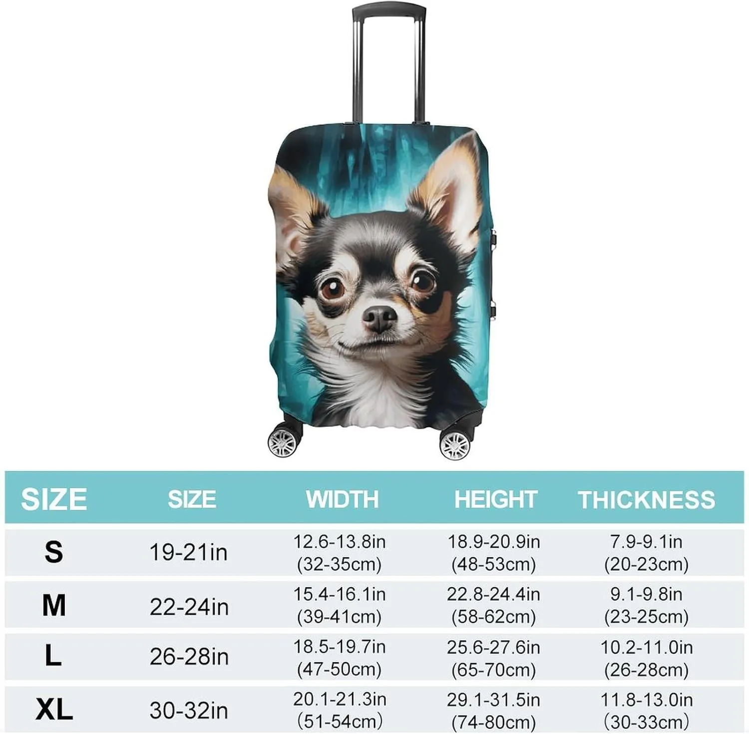 Suitcase Covers for Luggage Gem Cave Chihuahua Fashion Luggage Cover Washable Protector Waterproof Suitcase Cover Anti-scratch Travel Suitcases Covers Case for 19-32 Inch Luggages XL