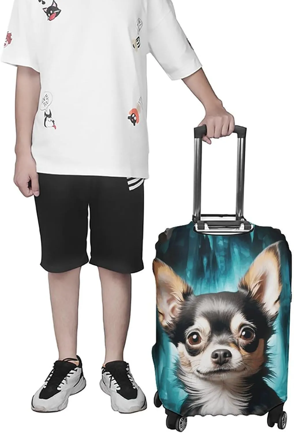 Suitcase Covers for Luggage Gem Cave Chihuahua Fashion Luggage Cover Washable Protector Waterproof Suitcase Cover Anti-scratch Travel Suitcases Covers Case for 19-32 Inch Luggages XL