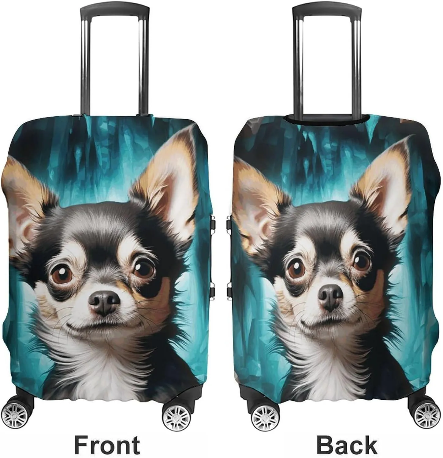 Suitcase Covers for Luggage Gem Cave Chihuahua Fashion Luggage Cover Washable Protector Waterproof Suitcase Cover Anti-scratch Travel Suitcases Covers Case for 19-32 Inch Luggages XL