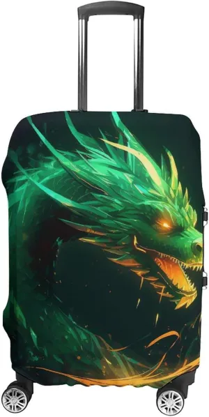 Suitcase Covers for Luggage Green Dragon Fashion Luggage Cover Washable Protector Waterproof Suitcase Cover Anti-scratch Travel Suitcases Covers Case for 19-32 Inch Luggages M