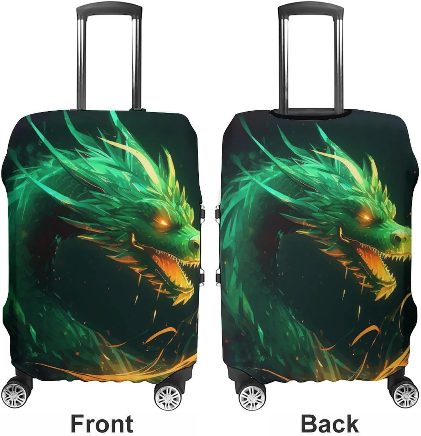 Suitcase Covers for Luggage Green Dragon Fashion Luggage Cover Washable Protector Waterproof Suitcase Cover Anti-scratch Travel Suitcases Covers Case for 19-32 Inch Luggages M
