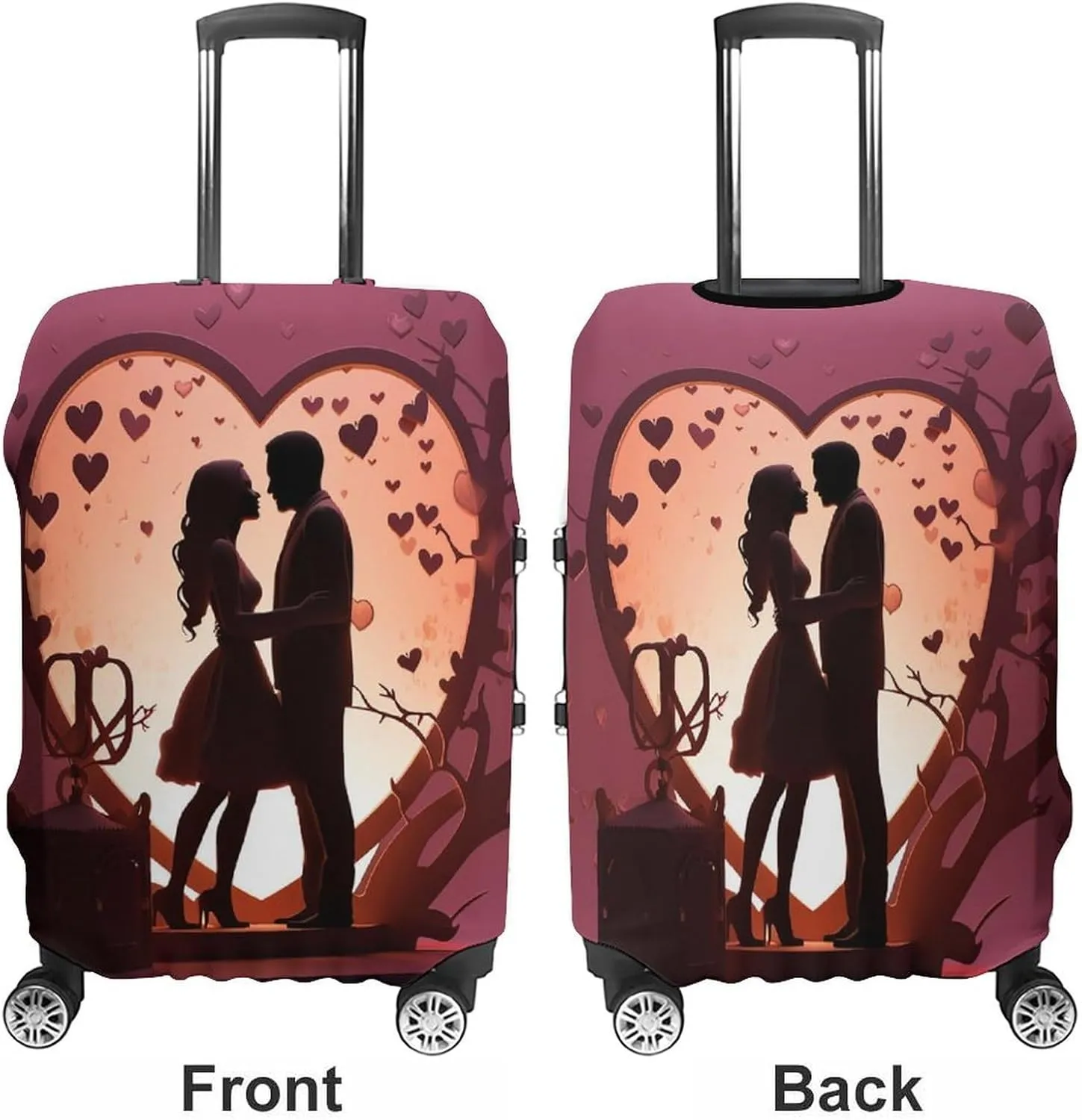 Suitcase Covers for Luggage Kissing Silhouette Fashion Luggage Cover Washable Protector Waterproof Suitcase Cover Anti-scratch Travel Suitcases Covers Case for 19-32 Inch Luggages M