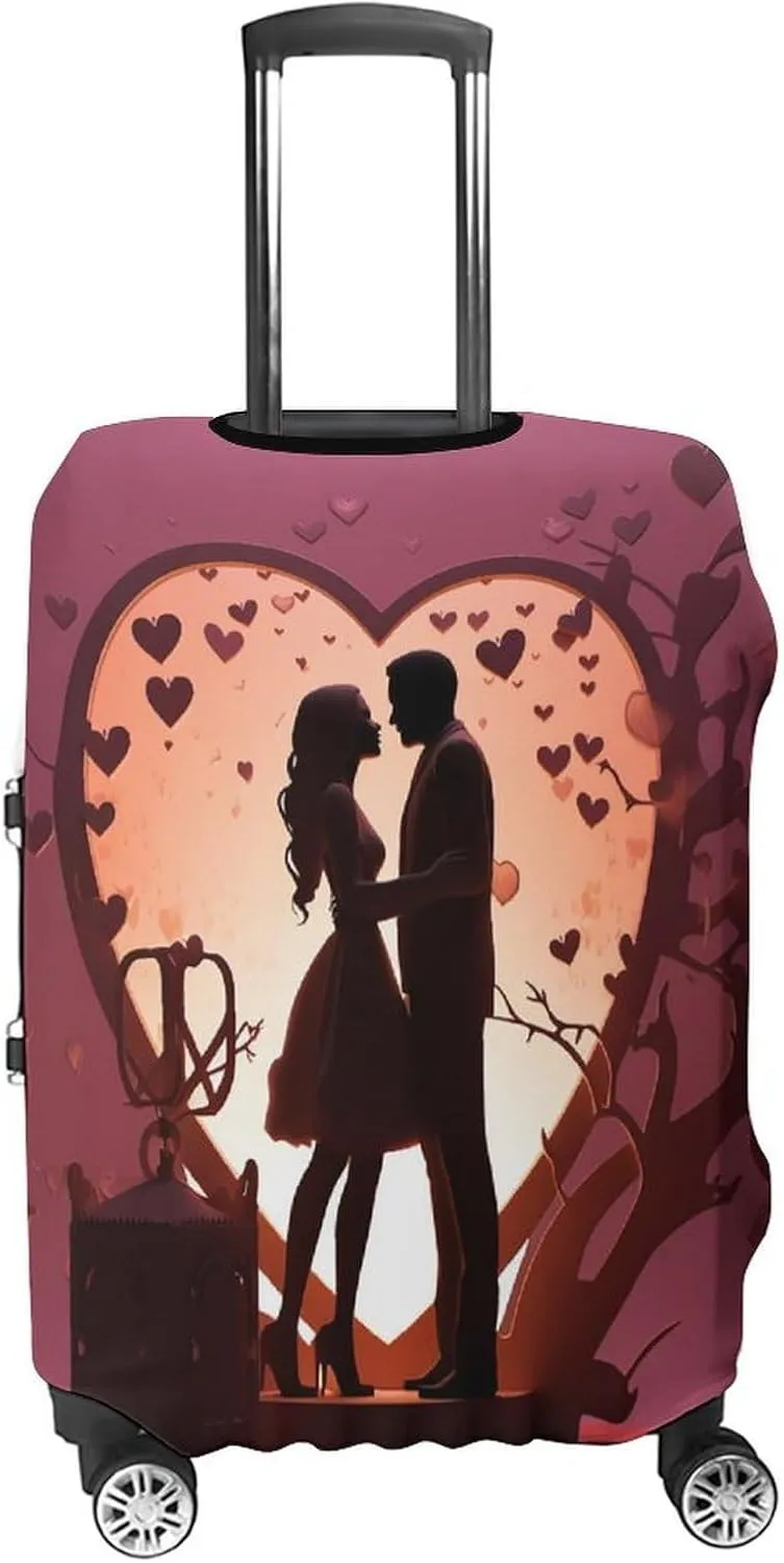 Suitcase Covers for Luggage Kissing Silhouette Fashion Luggage Cover Washable Protector Waterproof Suitcase Cover Anti-scratch Travel Suitcases Covers Case for 19-32 Inch Luggages M