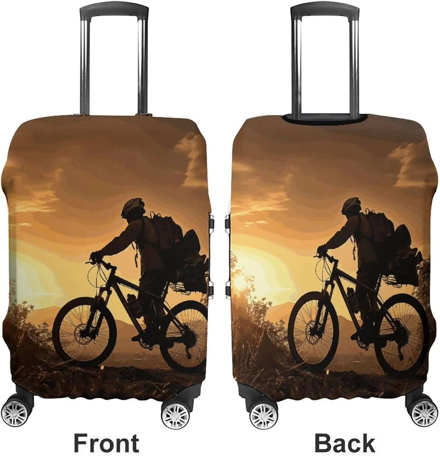 Suitcase Covers for Luggage Mountain Bike in The Evening Fashion Luggage Cover Washable Protector Waterproof Suitcase Cover Anti-scratch Travel Suitcases Covers Case for 19-32 Inch Luggages L