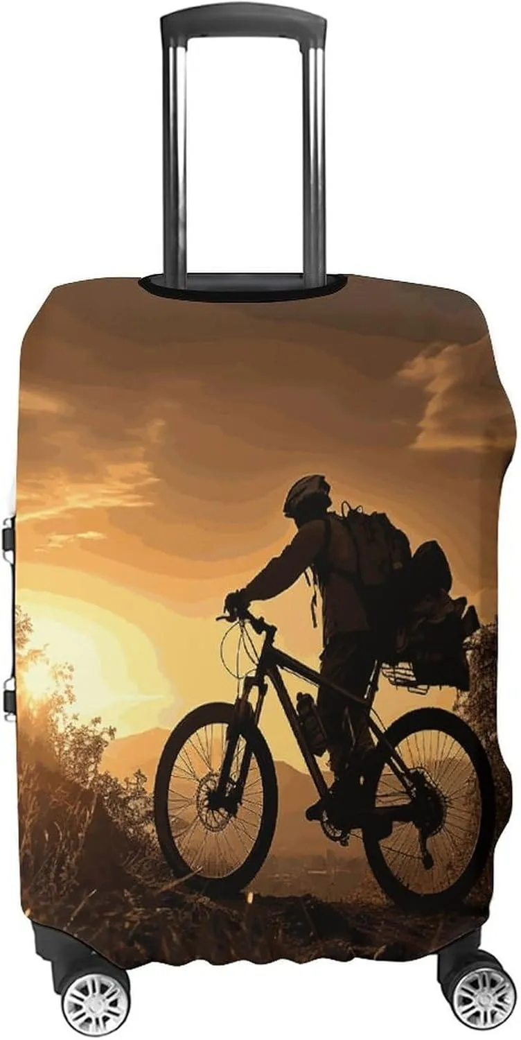 Suitcase Covers for Luggage Mountain Bike in The Evening Fashion Luggage Cover Washable Protector Waterproof Suitcase Cover Anti-scratch Travel Suitcases Covers Case for 19-32 Inch Luggages L