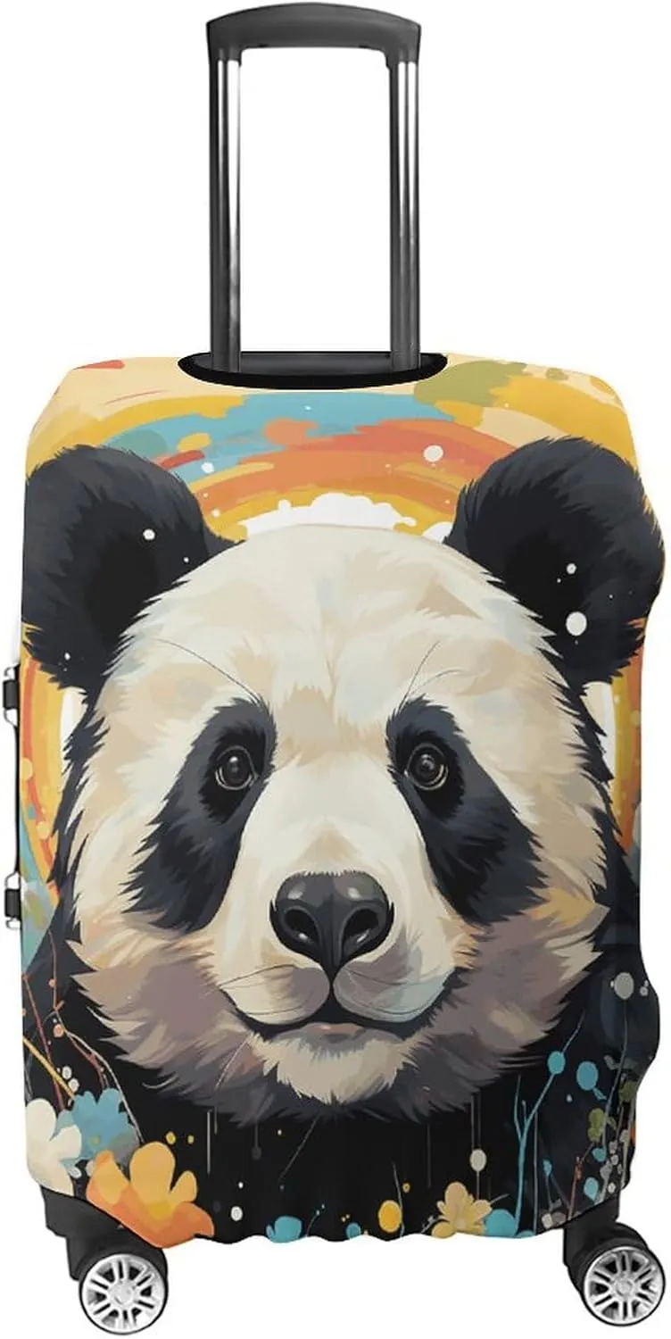 Suitcase Covers for Luggage Rainbow Cartoon Panda Fashion Luggage Cover Washable Protector Waterproof Suitcase Cover Anti-scratch Travel Suitcases Covers Case for 19-32 Inch Luggages M