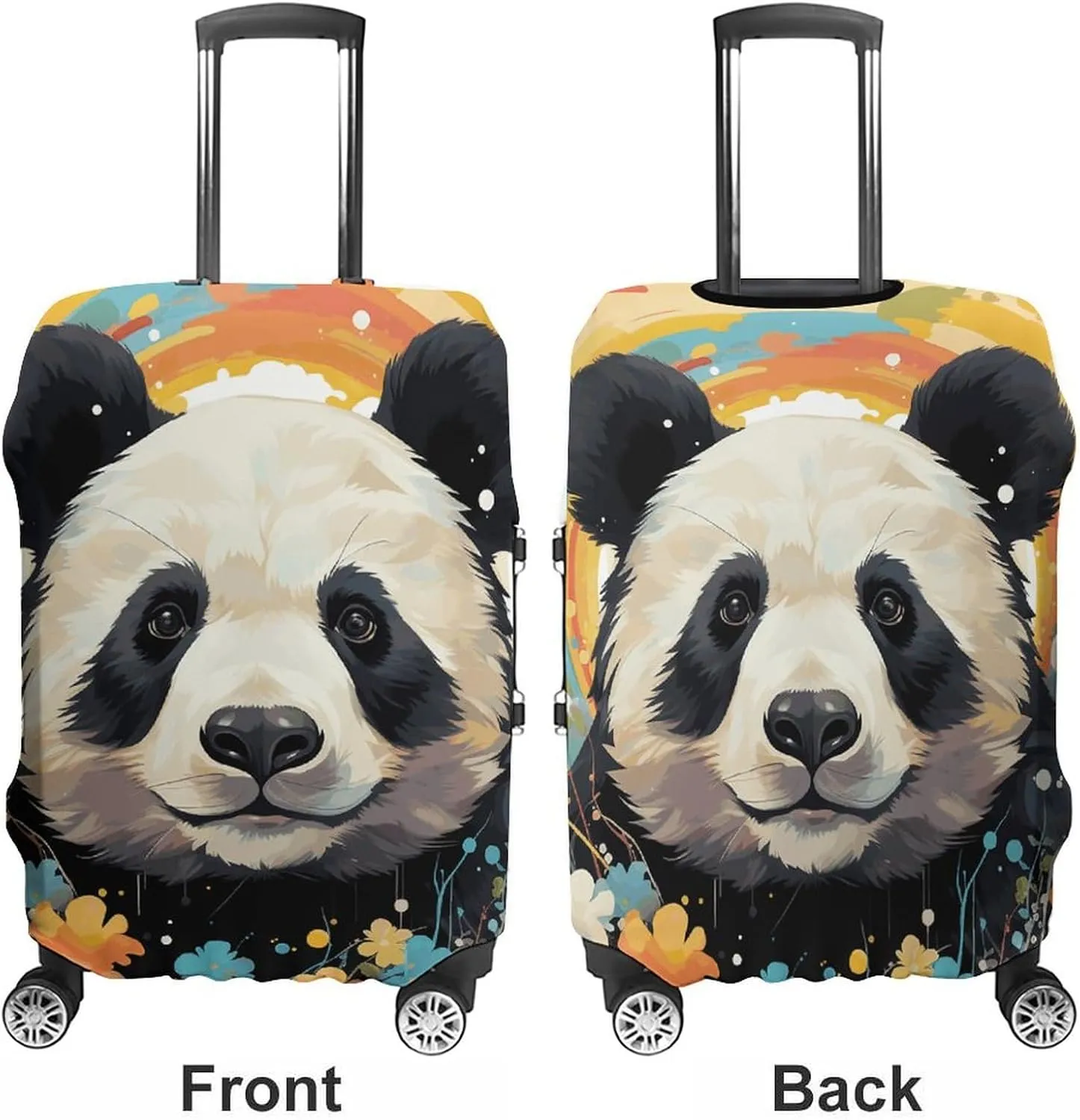 Suitcase Covers for Luggage Rainbow Cartoon Panda Fashion Luggage Cover Washable Protector Waterproof Suitcase Cover Anti-scratch Travel Suitcases Covers Case for 19-32 Inch Luggages M