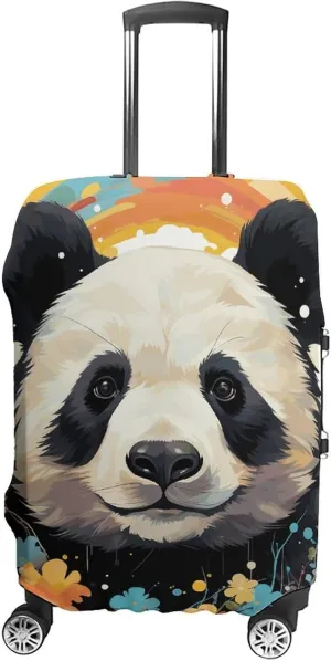 Suitcase Covers for Luggage Rainbow Cartoon Panda Fashion Luggage Cover Washable Protector Waterproof Suitcase Cover Anti-scratch Travel Suitcases Covers Case for 19-32 Inch Luggages M