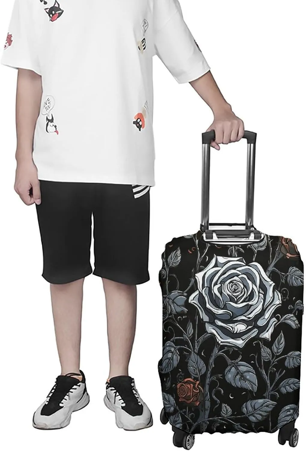 Suitcase Covers for Luggage Rose Gothic Fashion Luggage Cover Washable Protector Waterproof Suitcase Cover Anti-scratch Travel Suitcases Covers Case for 19-32 Inch Luggages L