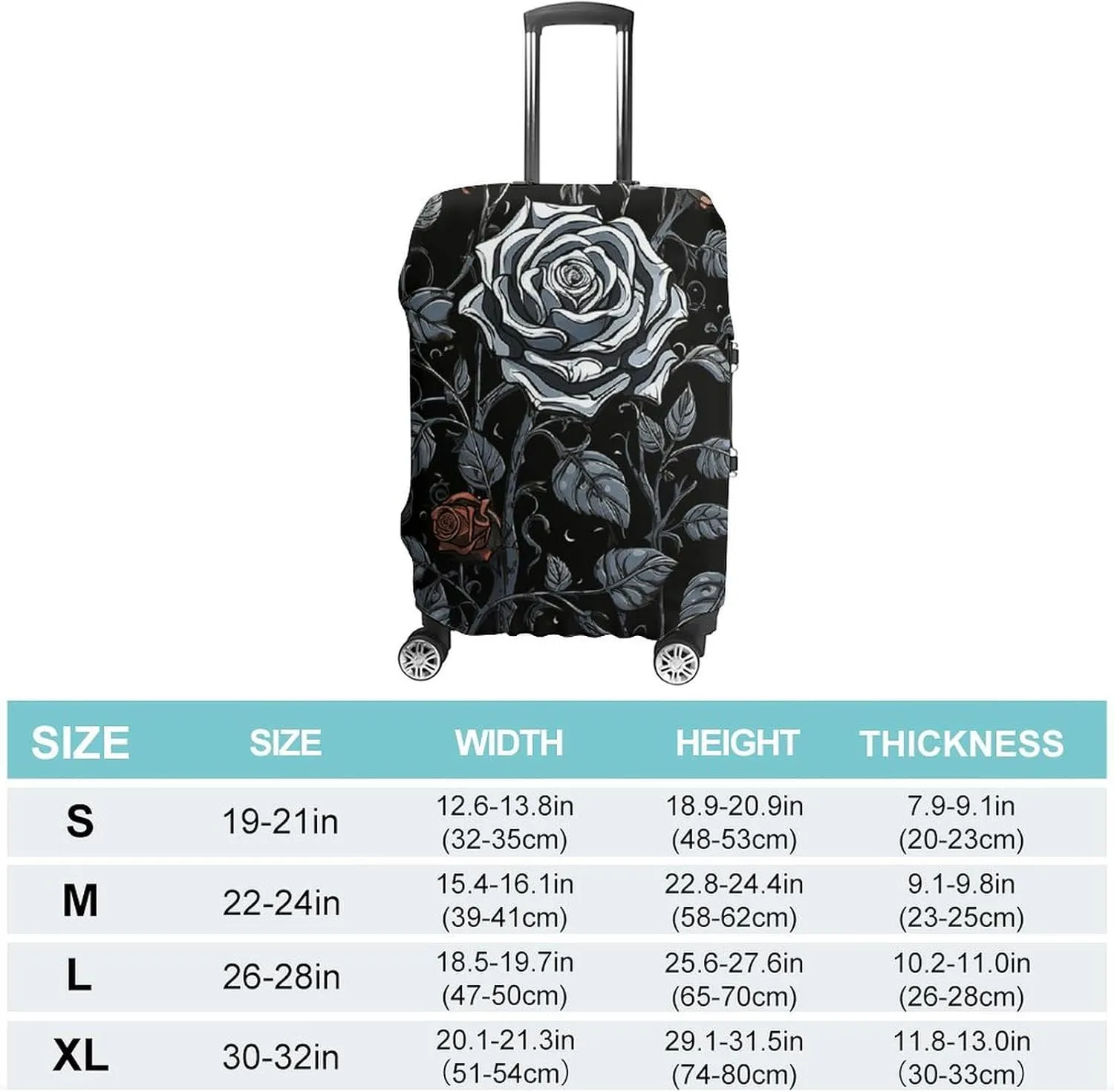 Suitcase Covers for Luggage Rose Gothic Fashion Luggage Cover Washable Protector Waterproof Suitcase Cover Anti-scratch Travel Suitcases Covers Case for 19-32 Inch Luggages L