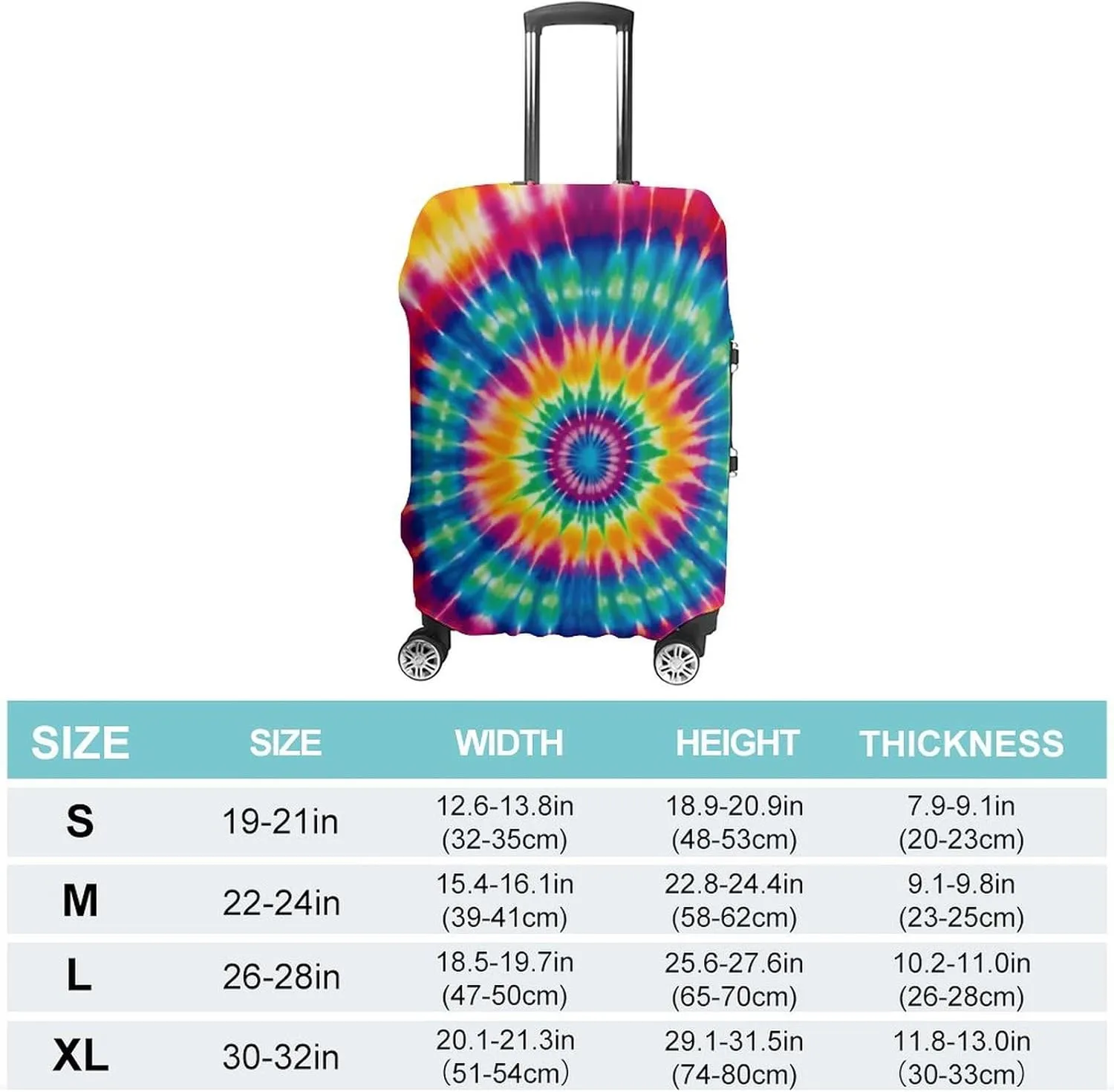 Suitcase Covers for Luggage Tie Dye Pattern Fashion Luggage Cover Washable Protector Waterproof Suitcase Cover Anti-scratch Travel Suitcases Covers Case for 19-32 Inch Luggages L
