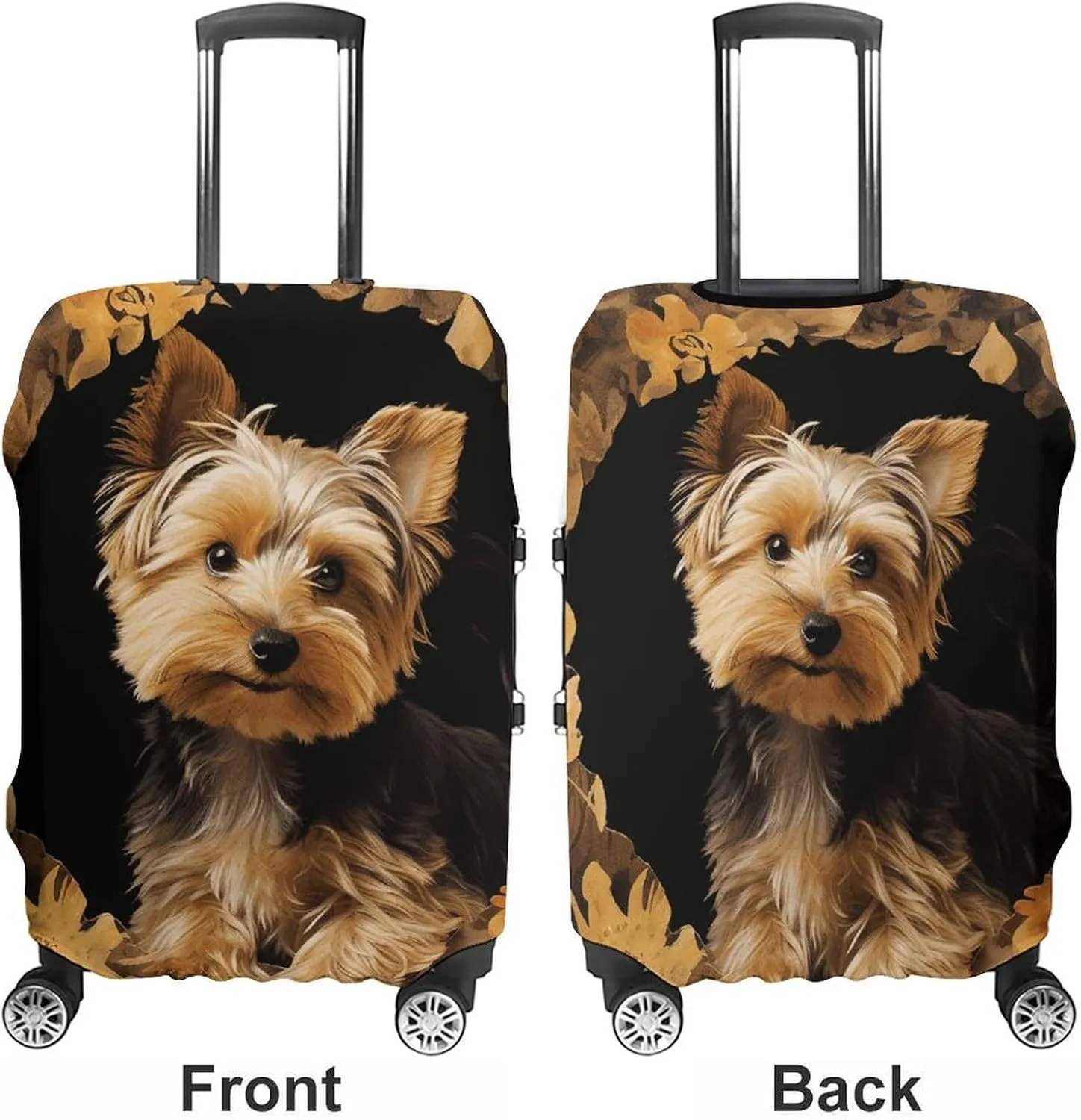 Suitcase Covers for Luggage Yorkshire Terrier in The Cave Fashion Luggage Cover Washable Protector Waterproof Suitcase Cover Anti-scratch Travel Suitcases Covers Case for 19-32 Inch Luggages M