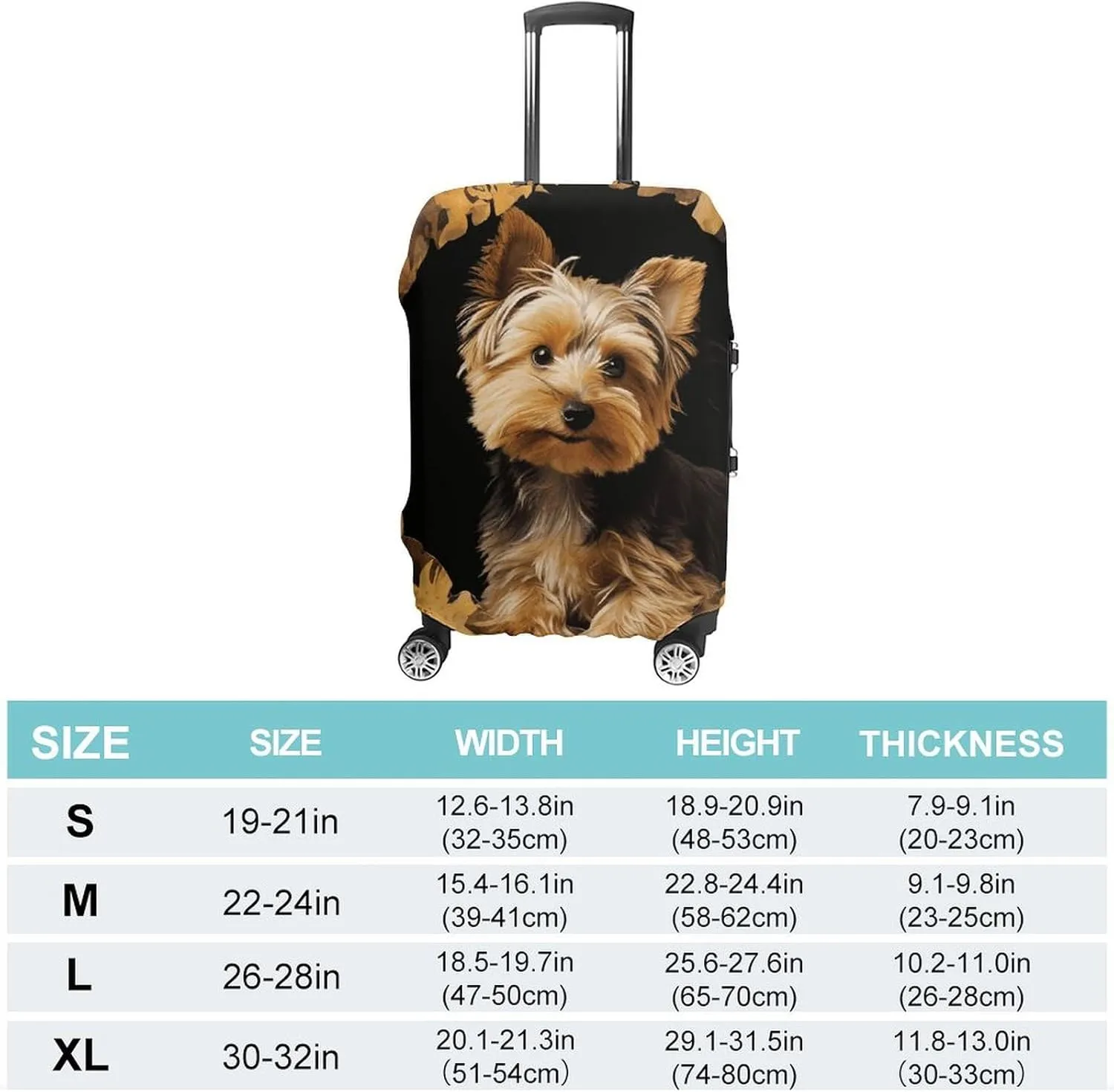 Suitcase Covers for Luggage Yorkshire Terrier in The Cave Fashion Luggage Cover Washable Protector Waterproof Suitcase Cover Anti-scratch Travel Suitcases Covers Case for 19-32 Inch Luggages M