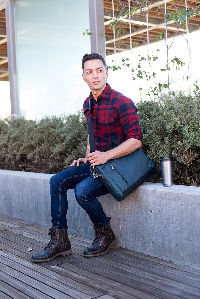 SUM Lightweight 15 inch Laptop Shoulder Work Organizer Bag for MacBook Pro, HP Envy, Chromebook X360, MSI GS66, LG Gram