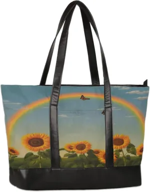 Sunflower Field Butterflies Laptop Tote Bag for Women Lightweight Work Purse with Multiple Compartments Fits 13-15.6 Inch Laptop Tablet Shoulder Bag for Office Travel Daily Use