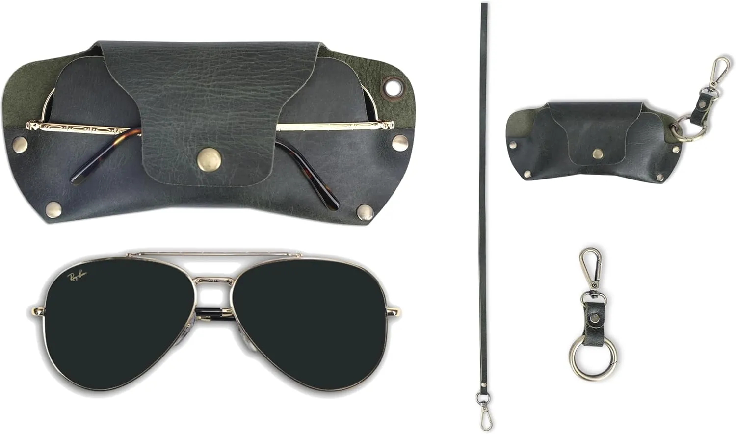 Sunglasses Cases Leather Eyeglass Pouch with Lanyard Portable Soft Eye Glass Case Sunglass Storage Box